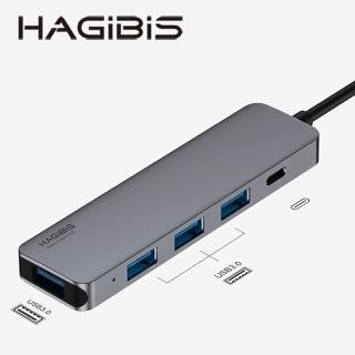 【HAGiBiS】鋁合金五合一Type-C擴充器USB3.0Ｘ4＋PD(UC0108)