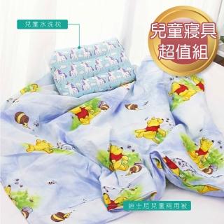 【I-JIA Bedding】迪士尼兒童兩用被/四季被+100%純棉親膚透氣可水洗兒童枕(超值組)