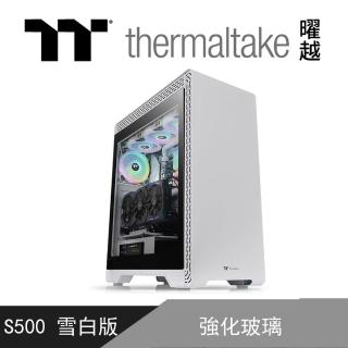 【Thermaltake 曜越】S500 強化玻璃中直立式機殼 – 雪白版(CA-1O3-00M6WN-00)