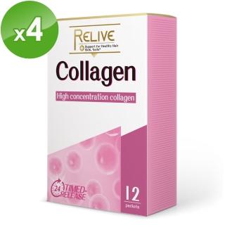 【即期品】RELIVE神纖膠原水亮光采超值組(12包/盒*4)