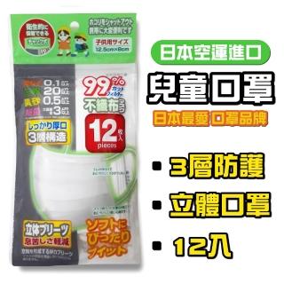 【日本進口】兒童口罩 三層不織布（12枚/包）x 40包(小臉用口罩 小孩口罩 嬰兒口罩 幼幼口罩)