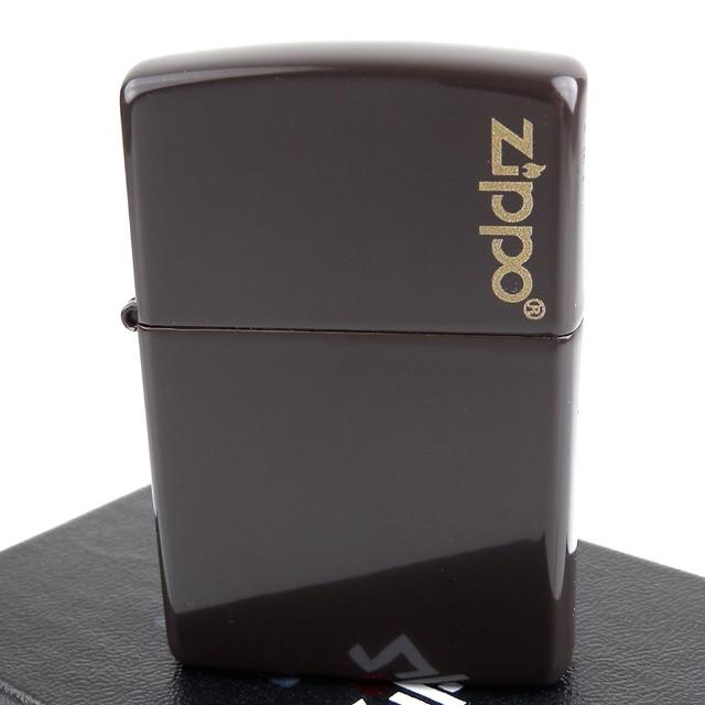 【Zippo】美系~Brown棕色烤漆-LOGO字樣打火機