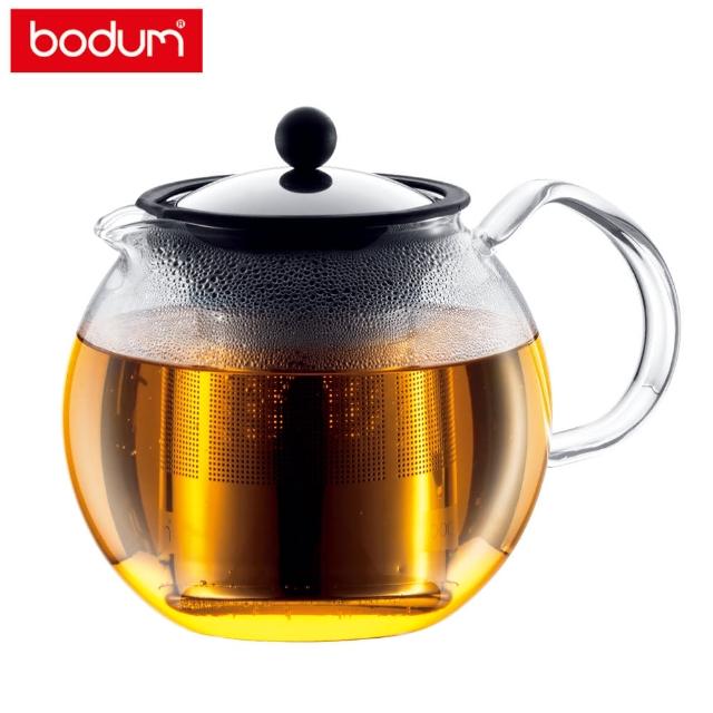 【Bodum】ASSAM濾壓式茶壺1000cc-不鏽鋼亮面/