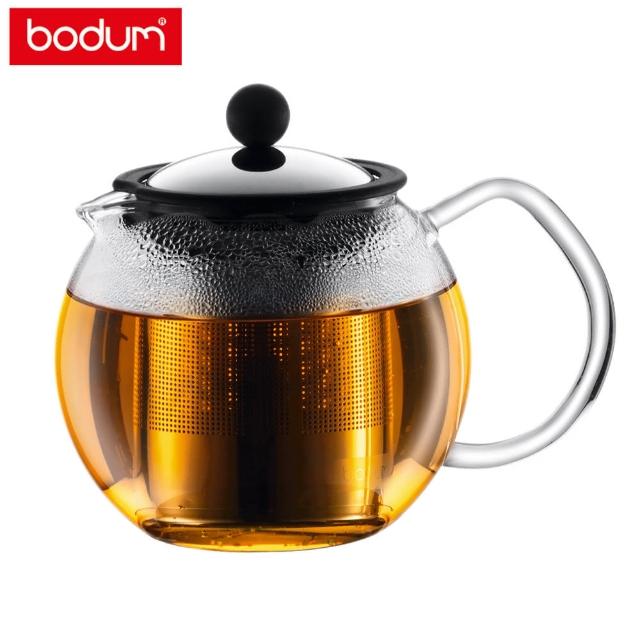 【Bodum】ASSAM濾壓式茶壺500cc-不鏽鋼亮面/