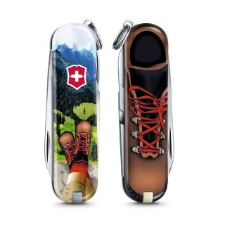 【VICTORINOX 瑞士維氏】限量迷你7用印花瑞士刀(我愛登山 06223.L2002)