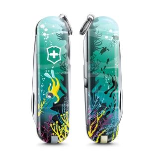 【VICTORINOX 瑞士維氏】限量迷你7用印花 瑞士刀(潛水 06223.L2006)