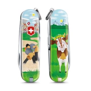 【VICTORINOX 瑞士維氏】限量迷你7用印花 瑞士刀(瑞士自由式摔角 06223.L2009)
