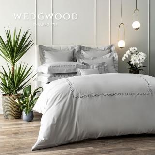 【WEDGWOOD】400織長纖棉刺繡鬆緊床包-艾瑞斯(雙人)