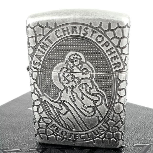 【Zippo】美系~St. Christopher-聖克里斯多福圖案設計打火機(ARMOR裝甲)