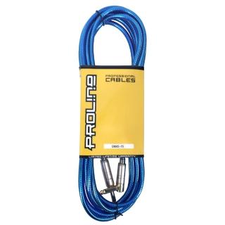 【JYC Music】嚴選PRO LINE編織亮彩紋低雜訊導線-藍色/4.5米/低雜訊/高傳導L接頭(藍色導線)