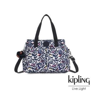 【KIPLING】舞動炫彩點綴花卉大容量手提兩用包-KENZIE