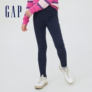 【GAP】女童 閃亮風格鬆緊緊身褲(384973-藏青色)