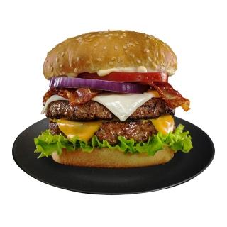 【勝崎生鮮】手工純牛肉漢堡排10片組(170公克±10% / 1片)