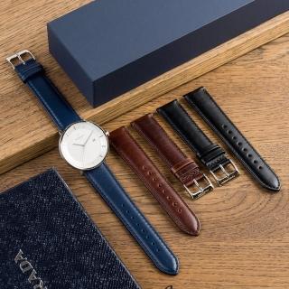 【Nordgreen】哲學家 40mm 月光銀殼×白面 深棕+極夜黑+藍皮錶帶 組合裝(PH40SILEDBLBLLNA)