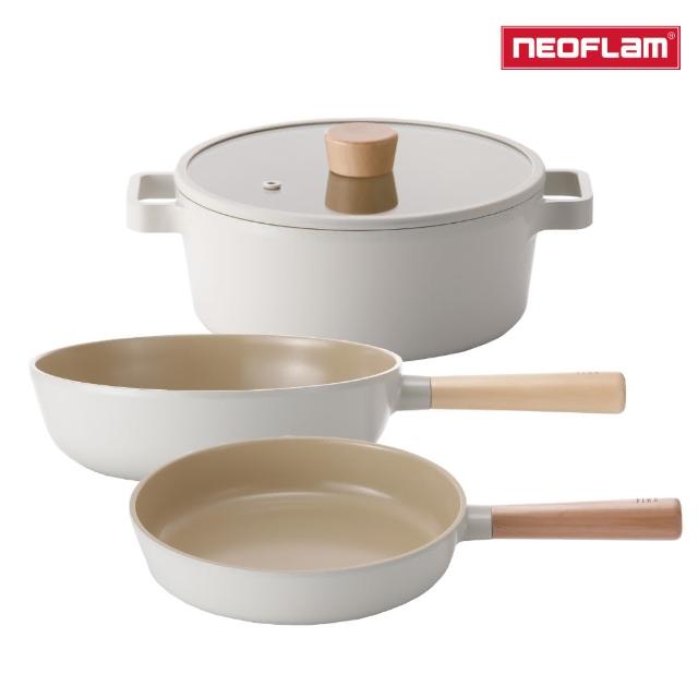 【NEOFLAM】韓國製FIKA鑄造鍋三鍋組(IH爐可用鍋/非鐵氟龍不沾塗層)