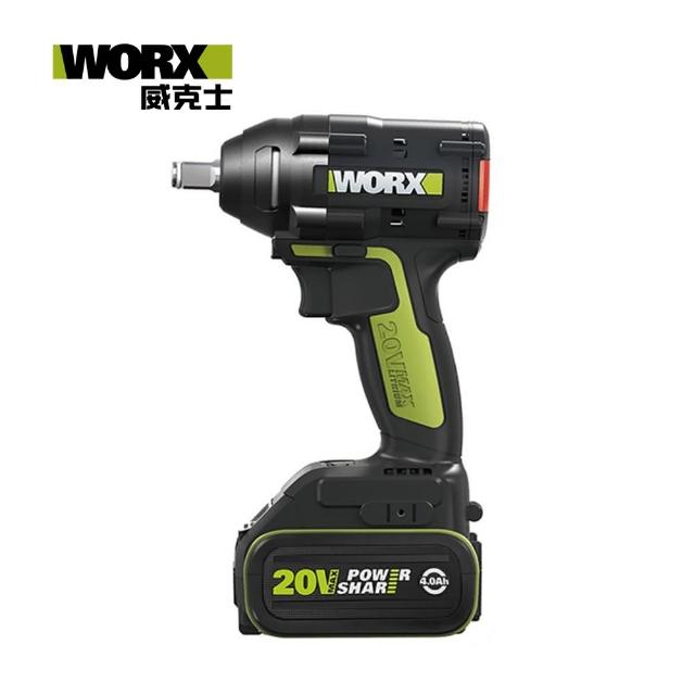 WORX 威克士【WORX 威克士】20V 鋰電無刷衝擊扳手-雙電池套裝組(WU279.1)