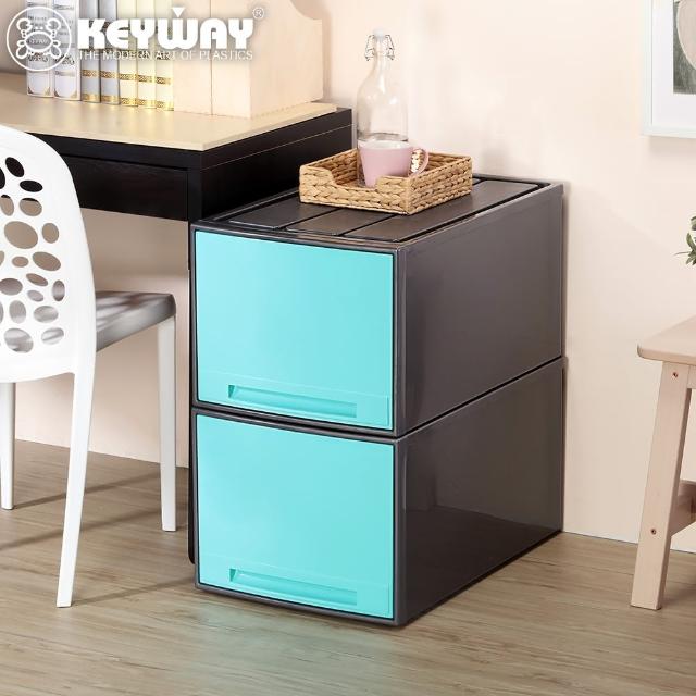 【KEYWAY 聯府】艾德華抽屜式整理箱2入(收納箱 馬卡龍)