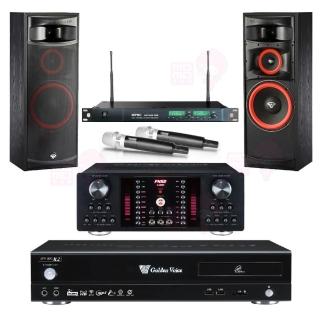 【金嗓】4TB影音伴唱機+擴大機+無線麥克風+喇叭(GoldenVoice R2+A-480N+ACT-869 PRO+XLS-12)