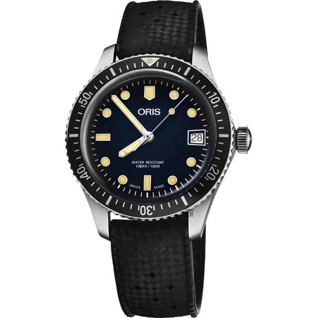 【ORIS 豪利時】Divers Sixty-Five 潛水機械女錶-藍x黑錶帶/36mm(0173377474055-0741718)