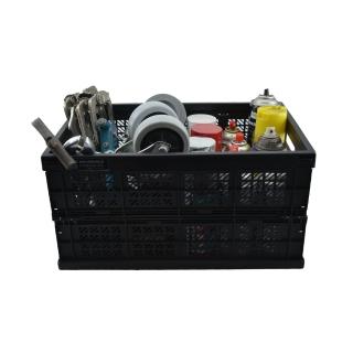 【SHUTER 樹德】FB-5336 巧麗耐重摺疊籃-黑(摺疊收納籃 野餐籃)