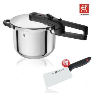 【ZWILLING 德國雙人】EcoQuick II 壓力鍋6L+剁刀超值組(贈玻璃保鮮盒500mlX2入)