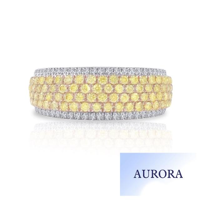 【AURORA 歐羅拉】閃耀一克拉黃鑽戒(18K一克拉雙色鑽石戒指)