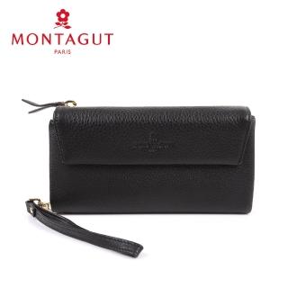 【MONTAGUT 夢特嬌】頭層牛皮真皮 長夾(12卡1照4夾2零)