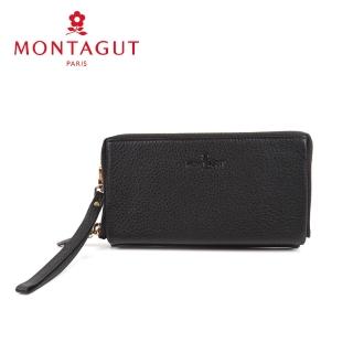 【MONTAGUT 夢特嬌】頭層牛皮真皮 長夾(10卡2夾1零)