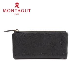 【MONTAGUT 夢特嬌】頭層牛皮真皮 長夾(12卡2照4夾2零)