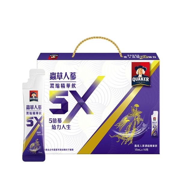 【QUAKER 桂格】5X蟲草人蔘濃縮精華飲15ml×16入