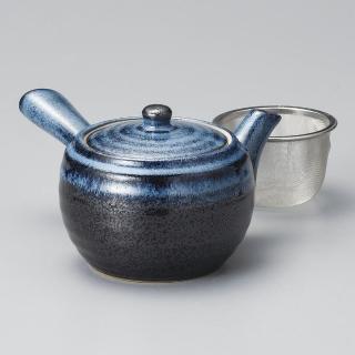 【福介商店】美濃燒 黑水晶青流 橫手急須0.42L(泡茶壺 沖泡壺 橫柄壺具)