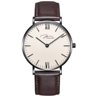 【J&V】百搭復古褐腕錶40mm(Y01646-Q3.BBXLZ)