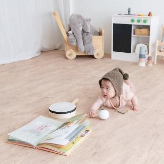 【PatoPato】自然系淺木紋色1組6片/100*100*2cm巧拼地墊(附贈邊條/爬行墊/防摔地墊)