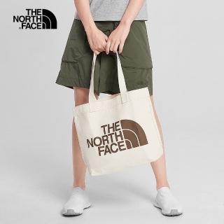 【The North Face】The North Face北面男女款褐色LOGO帆布休閒側背包｜3VWQR17