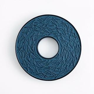 【福介商店】南部鐵器 日本鑄鐵壺墊 岩鑄 松葉 青色(鍋墊 隔熱墊 茶具)
