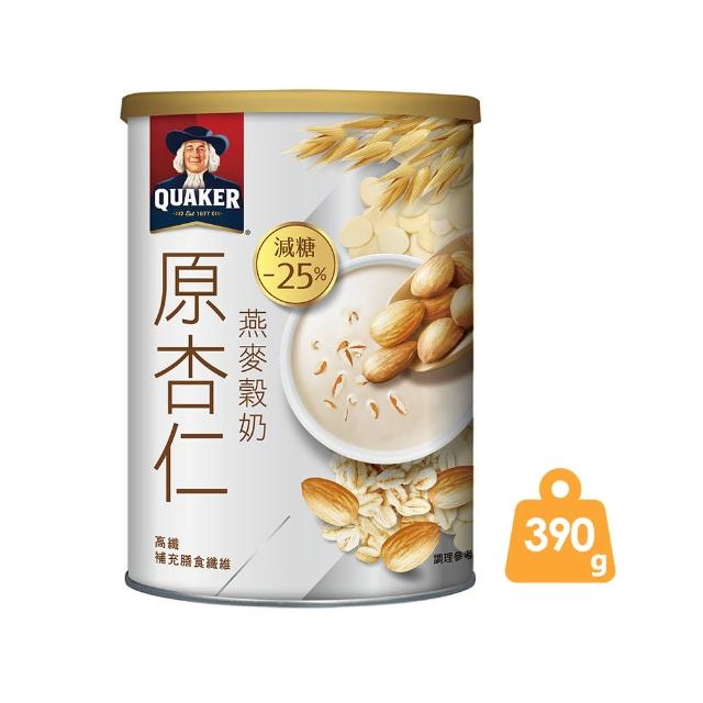 【QUAKER 桂格】桂格原杏仁燕麥穀奶 390g/罐(植物奶 奶素可食)