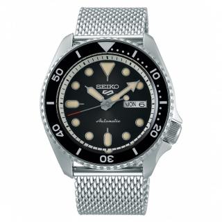 【SEIKO 精工】5 Sports 系列 黑面米蘭帶水鬼機械錶 x42.5mm(4R36-07G0D /SRPD73K1)