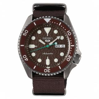 【SEIKO 精工】5 Sports 系列棕色帆布水鬼機械錶 x42.5mm(4R36-07G0E/ SRPD85K1)