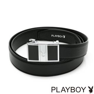 【PLAYBOY】兔頭LOGO 自動皮帶(黑色)
