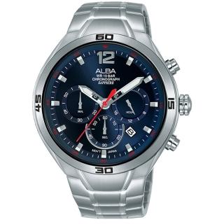 【ALBA】IG廣告款-型男計時錶-藍x44mm(VD53-X353B AT3G37X1)