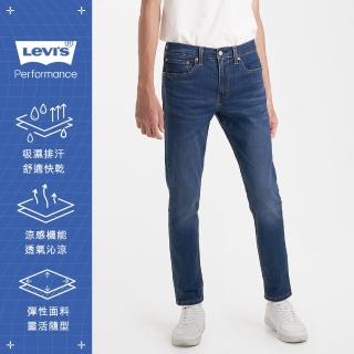 【LEVIS】男款 上寬下窄 / 512低腰修身窄管牛仔褲 / Cool Jeans 輕彈有型 / 中藍微刷白-人氣新品