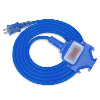 【PowerSync 群加】2P 1擴3插工業用動力延長線/藍色/15M(TU3C6150)