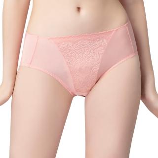 【Swear 思薇爾】花謎系列M-XXL蕾絲中腰三角女內褲(蜜蠟粉)