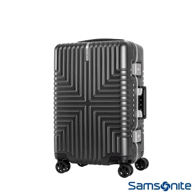 【Samsonite 新秀麗】20吋Intersect 高質感PC鋁框硬殼TSA行李箱(黑)