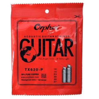 【Orphee】嚴選TX-620P木吉他紅銅弦(10-47三包裝)