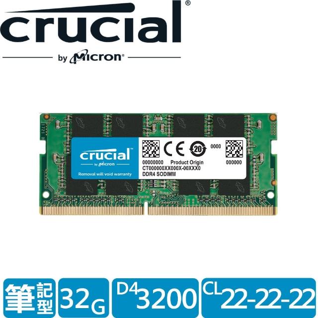 【Crucial 美光】DDR4 3200_32G NB用記憶體(CT32G4SFD832A)