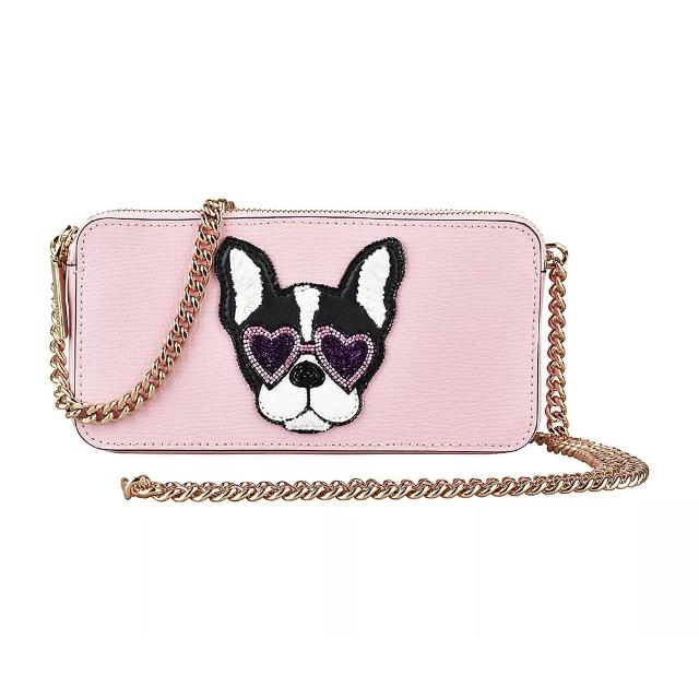 Kate Spade Kate Spade Sylvia 燙金logo鬥牛犬設計牛皮鏈帶雙拉鍊斜背包 玫瑰粉 Momo購物網 Kate Spade Kate Spade Sylvia 燙金logo鬥牛犬設計牛皮鏈帶雙拉鍊斜背包 玫瑰粉 Momo購物網