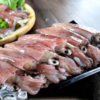 【低溫快配-鮮綠生活】當季船釣鮮甜七度卷透抽(300g±10%/包 約4-5隻/包 共6包 -凍)