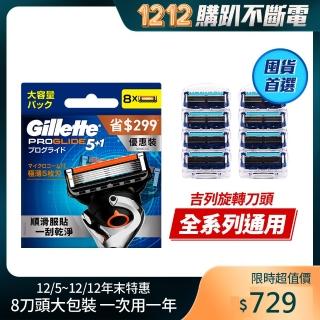 【Gillette 吉列】吉列無感Proglide系列刮鬍刀頭(8刀頭)