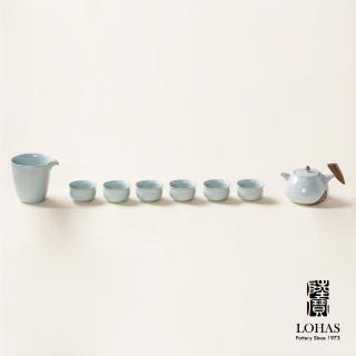 【LohasPottery 陸寶】汝窯入木三分九件式茶組(沖茶壺茶具杯壺組 茶器套裝組)